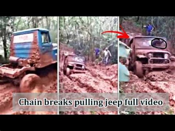 Chain Breaks Pulling Jeep Video Viral, What Happened In The Accident - SarkariResult