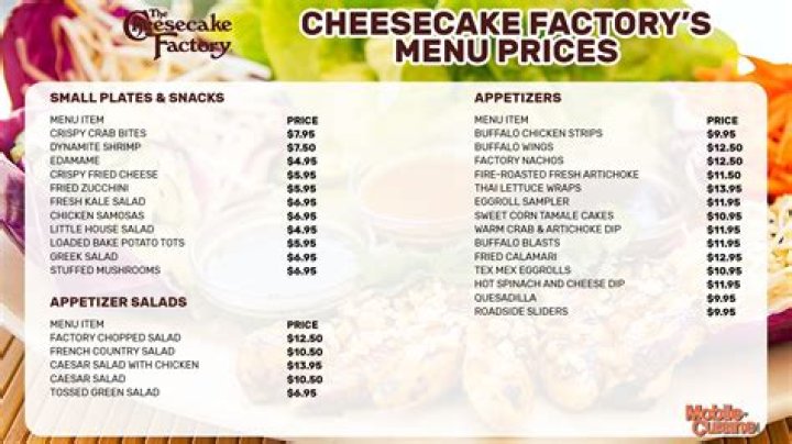 Cheesecake Factory Vegan Menu and Prices - SarkariResult